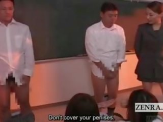 مترجمة الملبس أنثى العاري ذكر لا قعر له اليابان الطلاب مدرسة إغاظة