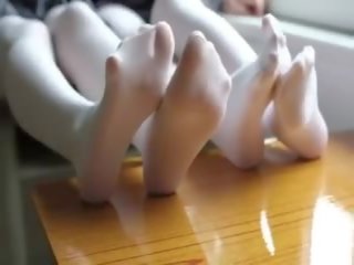 Valkoinen sukkahousut: sukkahousut vapaa seksi elokuva video- 7c