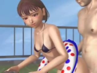3d asiática jovem fêmea fica fodido por o piscina lado: grátis sexo 89